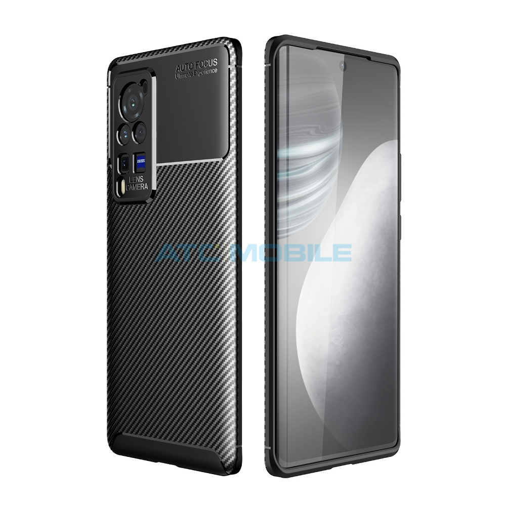 Shockproof Carbon Fiber kryt Vivo X60 Pro černý Shockproof Carbon Fiber kryt Vivo X60 Pro černý
