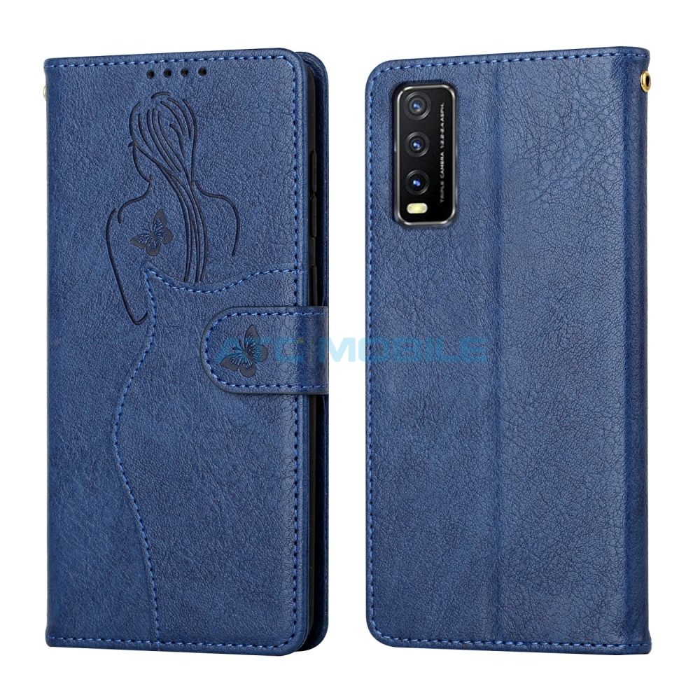 ATC-BOOK-VIY21BGBL Shockproof kryt Shield4U Vivo Y21 4G, Y33s černý/modrý s kroužkem