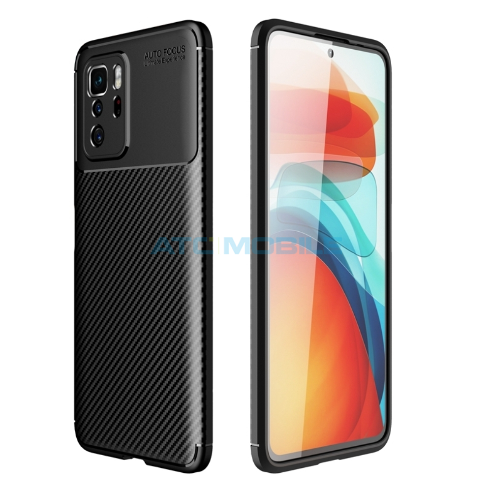 ATC-CARBONBC-XIARN10P5GBK Shockproof kryt ENKAY Xiaomi Redmi Note 10 5G, Poco M3 Pro 5G čirý
