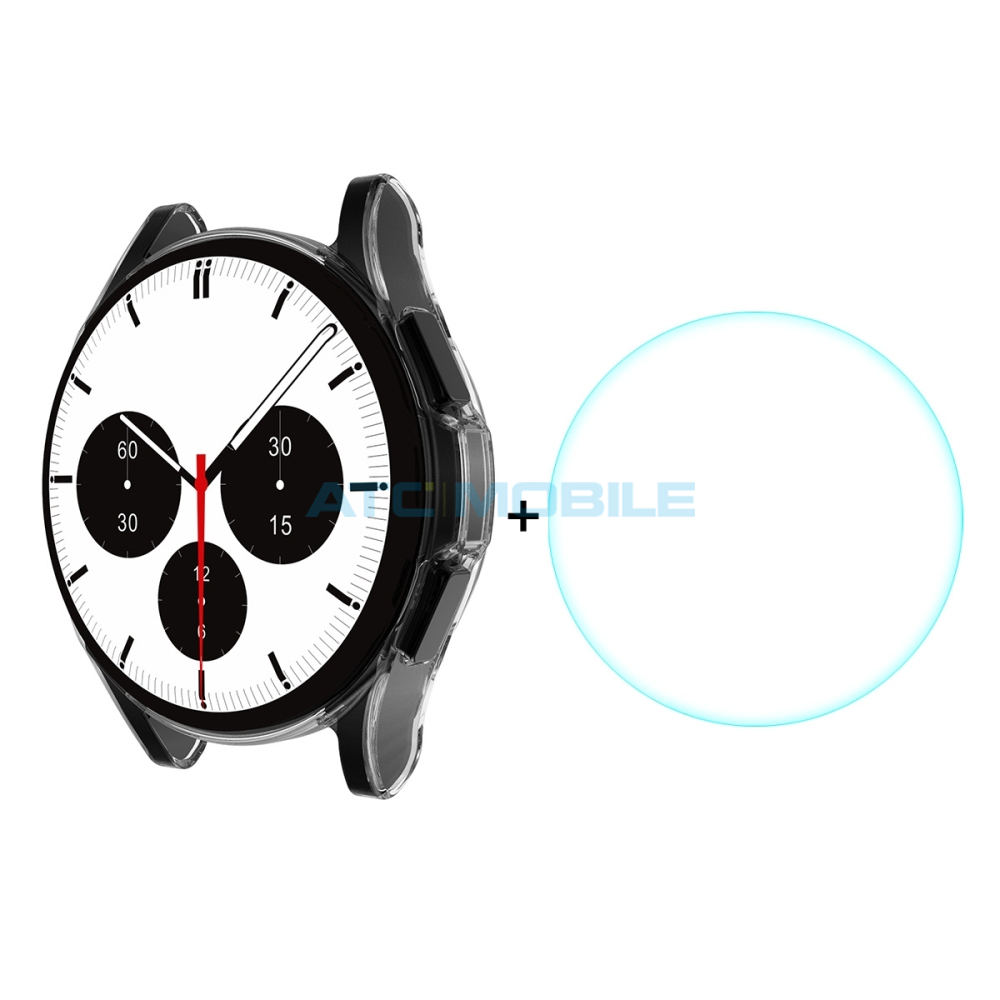 Ochranný kryt ENKAY Samsung Galaxy Watch 4 Classic 42mm plné krytí čirý + ochranné sklo Ochranný kryt ENKAY Samsung Galaxy Watch 4 Classic 42mm plné krytí čirý + ochranné sklo