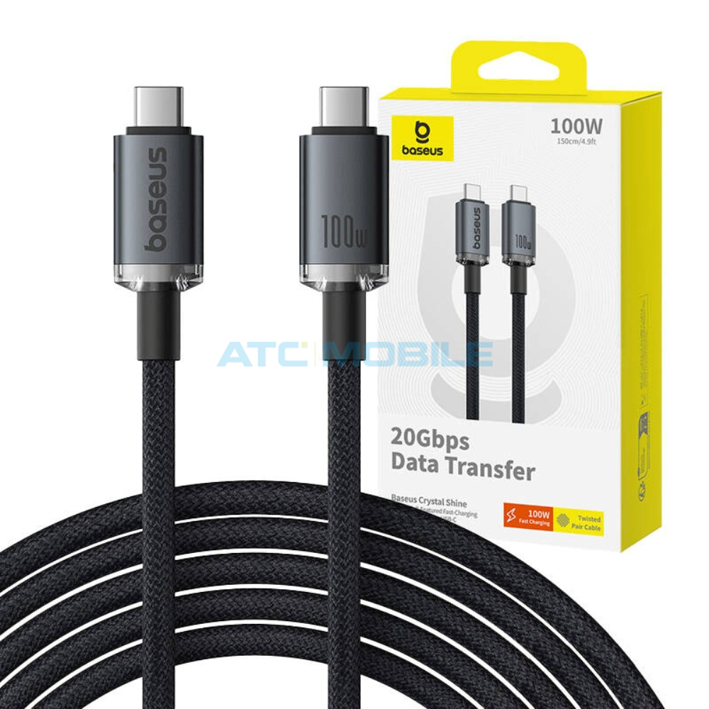 Kabel Baseus Crystal Shine USB-C / USB-C černý (100W, 1,5m, 20Gb) Kabel Baseus Crystal Shine USB-C / USB-C černý (100W, 1,5m, 20Gb)