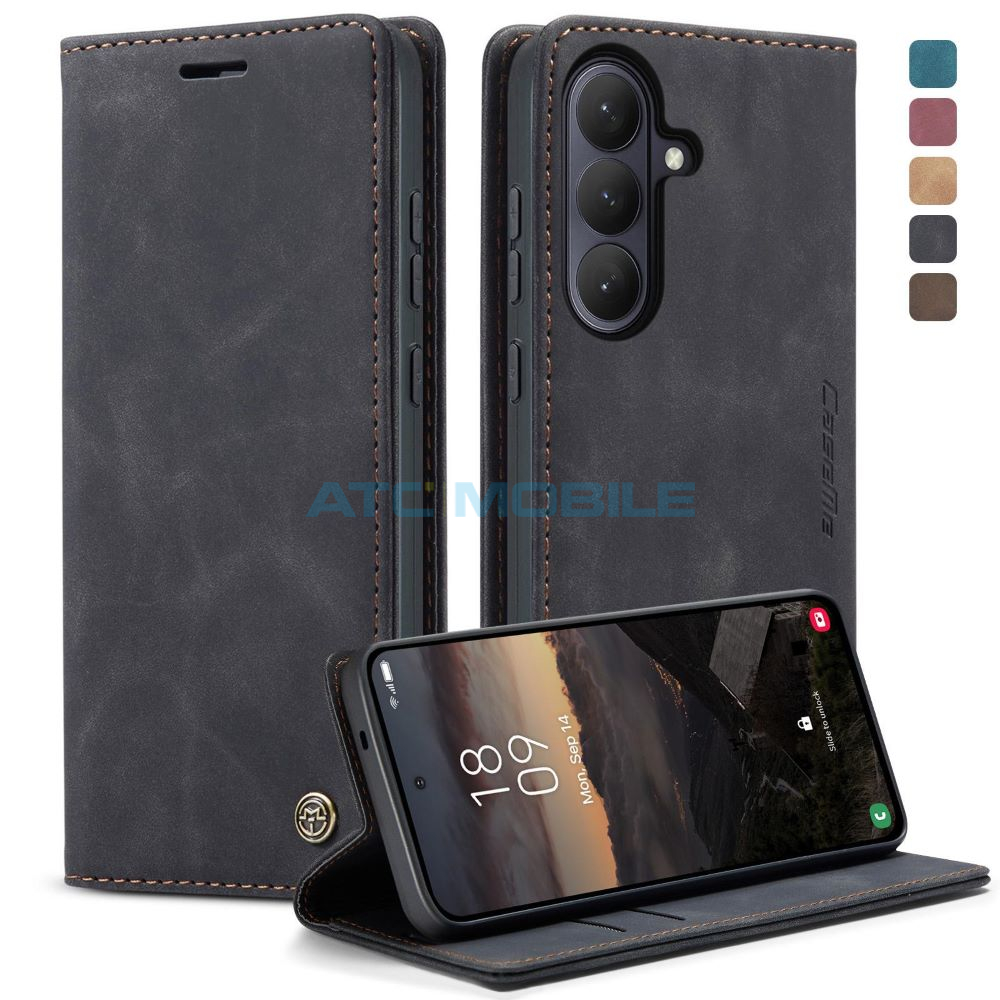 CASEME-SGS946BK Shield4U kryt z PU kůže Cloud Dragon Samsung Galaxy S26+ 5G (SM-S946B) červený