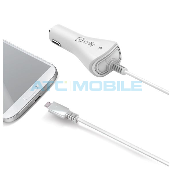 CELLY autonabíječka microUSB (1A) bílá CELLY autonabíječka microUSB (1A) bílá
