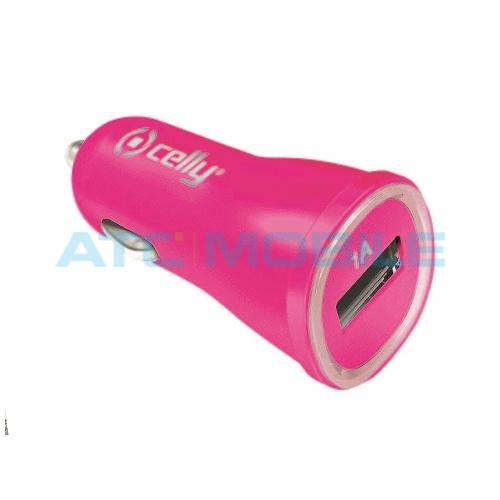 CELLY USB autonabíječka (1A) růžová CELLY USB autonabíječka (1A) růžová