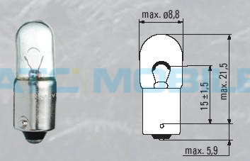 autožárovka 12V 4W BA9s T4W -TU autožárovka 12V 4W BA9s T4W -TU