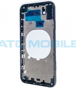 iPhone 11 zadn&iacute; kryt (sklo) s logem, r&aacute;mem čern&yacute; včetně drž&aacute;ku SIM a tlač&iacute;tek, EU verze (OEM)