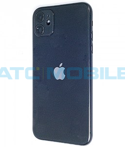 iPhone 11 zadn&iacute; kryt (sklo) s logem, r&aacute;mem čern&yacute; včetně drž&aacute;ku SIM a tlač&iacute;tek, EU verze (OEM)