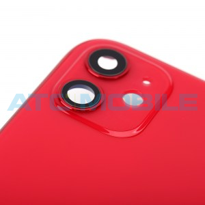 iPhone 11 zadn&iacute; kryt (sklo) s logem,  r&aacute;mem červen&yacute; včetně drž&aacute;ku SIM a tlač&iacute;tek, EU verze (OEM)