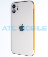 iPhone 11 zadn&iacute; kryt (sklo) s logem, r&aacute;mem b&iacute;l&yacute; včetně drž&aacute;ku SIM a tlač&iacute;tek, EU verze (OEM)