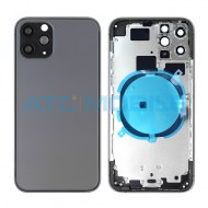 iPhone 11 Pro zadn&iacute; kryt (sklo) s logem, r&aacute;mem čern&yacute; včetně drž&aacute;ku SIM a tlač&iacute;tek, EU verze