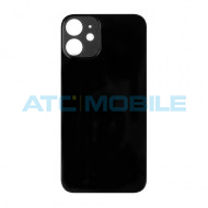 iPhone 12 Mini zadn&iacute; kryt (sklo) čern&yacute; s logem (OEM) - Big Hole