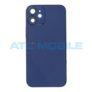 iPhone 12 Mini zadn&iacute; kryt (sklo) s logem, r&aacute;mem modr&yacute; včetně drž&aacute;ku SIM a tlač&iacute;tek (OEM) + magnety