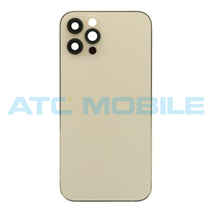 iPhone 12 Pro zadn&iacute; kryt (sklo) s logem, r&aacute;mem zlat&yacute; včetně drž&aacute;ku SIM a tlač&iacute;tek, EU verze (OEM) + 