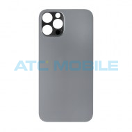 iPhone 12 Pro Max zadn&iacute; kryt (sklo) čern&yacute; (Graphite) s logem (OEM) - Big Hole
