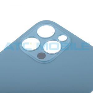 iPhone 12 Pro Max zadn&iacute; kryt (sklo) modr&yacute; (Sea Blue) s logem (Premium) - Big Hole