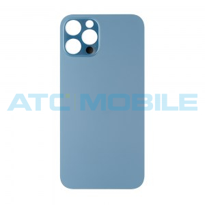 iPhone 12 Pro Max zadn&iacute; kryt (sklo) modr&yacute; (Sea Blue) s logem (Premium) - Big Hole