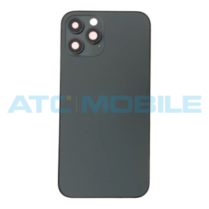 iPhone 12 Pro Max zadn&iacute; kryt (sklo) s logem, r&aacute;mem čern&yacute; včetně drž&aacute;ku SIM a tlač&iacute;tek, EU verze (OEM