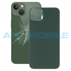 iPhone 13 zadn&iacute; kryt (sklo) zelen&yacute; s logem (OEM) - Big Hole