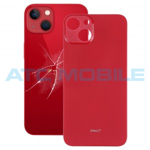 iPhone 13 zadn&iacute; kryt (sklo) červen&yacute; s logem (OEM) - Big Hole