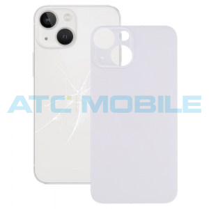 iPhone 13 Mini zadn&iacute; kryt (sklo) b&iacute;l&yacute; (Starlight) s logem (Premium) - Big Hole