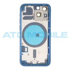 iPhone 13 Mini zadn&iacute; kryt (sklo) s logem, r&aacute;mem modr&yacute; včetně drž&aacute;ku SIM a tlač&iacute;tek, EU verze (OEM)