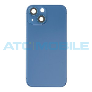 iPhone 13 Mini zadn&iacute; kryt (sklo) s logem, r&aacute;mem modr&yacute; včetně drž&aacute;ku SIM a tlač&iacute;tek, EU verze (OEM)