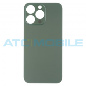 iPhone 13 Pro zadn&iacute; kryt (sklo) zelen&yacute; (Alpine Green) s logem (OEM) - Big Hole