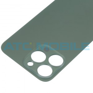 iPhone 13 Pro zadn&iacute; kryt (sklo) zelen&yacute; (Alpine Green) s logem (OEM) - Big Hole