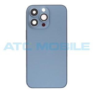 iPhone 13 Pro zadn&iacute; kryt (sklo) s logem, r&aacute;mem modr&yacute; včetně drž&aacute;ku SIM a tlač&iacute;tek, EU verze (OEM)