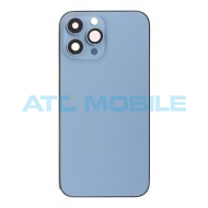 iPhone 13 Pro Max zadn&iacute; kryt (sklo) s logem, r&aacute;mem modr&yacute; včetně drž&aacute;ku SIM a tlač&iacute;tek, EU verze (OEM