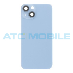 iPhone 14 zadn&iacute; kryt s logem, r&aacute;mem včetně skl&iacute;ček kamer modr&yacute; (OEM)