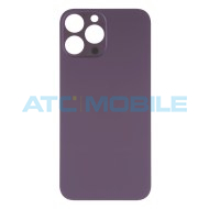 iPhone 14 Pro zadn&iacute; kryt (sklo) fialov&yacute; s logem (OEM) - Big Hole