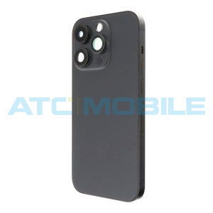 iPhone 14 Pro zadn&iacute; kryt (sklo) s logem, r&aacute;mem čern&yacute; včetně dal&scaron;&iacute;ch d&iacute;lů, EU verze (OEM)