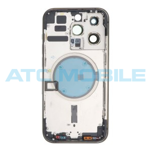 iPhone 14 Pro zadn&iacute; kryt (sklo) s logem, r&aacute;mem čern&yacute; včetně dal&scaron;&iacute;ch d&iacute;lů, EU verze (OEM)