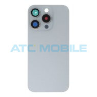 iPhone 15 Pro zadn&iacute; kryt s logem, r&aacute;mem včetně magnetů a skl&iacute;ček kamer b&iacute;l&yacute; - White Titanium (OEM)