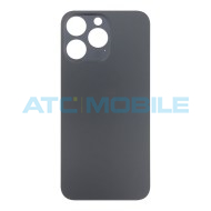 iPhone 15 Pro Max zadn&iacute; kryt (sklo) čern&yacute; titan s logem (OEM) - Big Hole