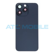 iPhone 15 Pro Max zadn&iacute; kryt s logem, r&aacute;mem včetně magnetů a skl&iacute;ček kamer modr&yacute; - Blue Titanium (OE