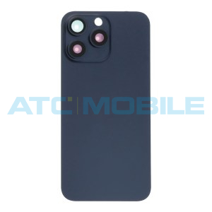 iPhone 15 Pro Max zadn&iacute; kryt s logem, r&aacute;mem včetně magnetů a skl&iacute;ček kamer modr&yacute; - Blue Titanium (OE