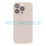 iPhone 16 Pro zadn&iacute; kryt s logem, r&aacute;mem včetně magnetů a skl&iacute;ček kamer zlat&yacute; (OEM)