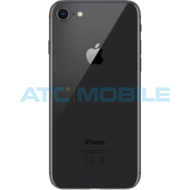 iPhone 8 zadn&iacute; kryt (sklo) čern&yacute; s logem (Premium) - EU, Big Hole