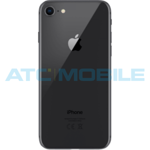 iPhone 8 zadn&iacute; kryt (sklo) čern&yacute; s logem (Premium) - EU, Big Hole