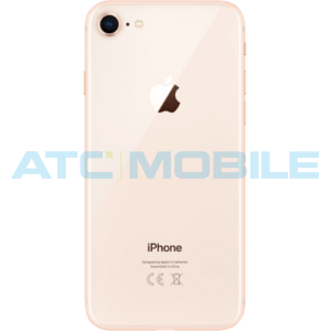 iPhone 8 Plus zadn&iacute; kryt (sklo) zlat&yacute; s logem (Premium) - EU, Big Hole