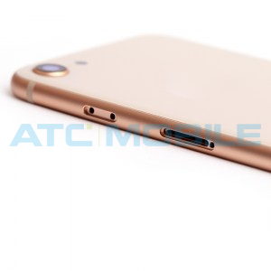 iPhone 8 zadn&iacute; kryt (sklo) s logem, r&aacute;mem zlat&yacute; včetně drž&aacute;ku SIM a tlač&iacute;tek, EU verze