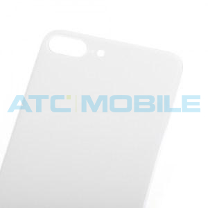 iPhone 8 Plus zadn&iacute; kryt (sklo) b&iacute;l&yacute; s logem (Premium) - EU, Big Hole