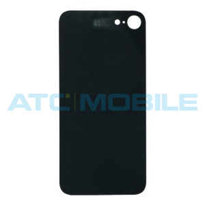 iPhone SE 2020 zadn&iacute; kryt (sklo) čern&yacute; s logem (OEM) - EU, Big Hole