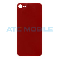 iPhone SE 2020 zadn&iacute; kryt (sklo) červen&yacute; s logem (OEM) - EU, Big Hole