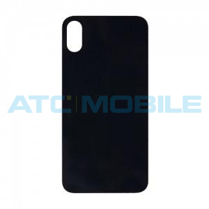 iPhone X zadn&iacute; kryt (sklo) čern&yacute; s logem (Premium) - EU, Big Hole