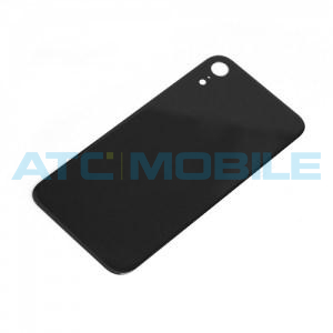iPhone Xr zadn&iacute; kryt (sklo) čern&yacute; s logem (OEM) - EU, Big Hole