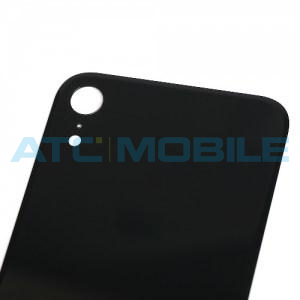 iPhone Xr zadn&iacute; kryt (sklo) čern&yacute; s logem (OEM) - EU, Big Hole