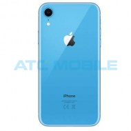 iPhone Xr zadn&iacute; kryt (sklo) modr&yacute; s logem (Premium) - EU, Big Hole